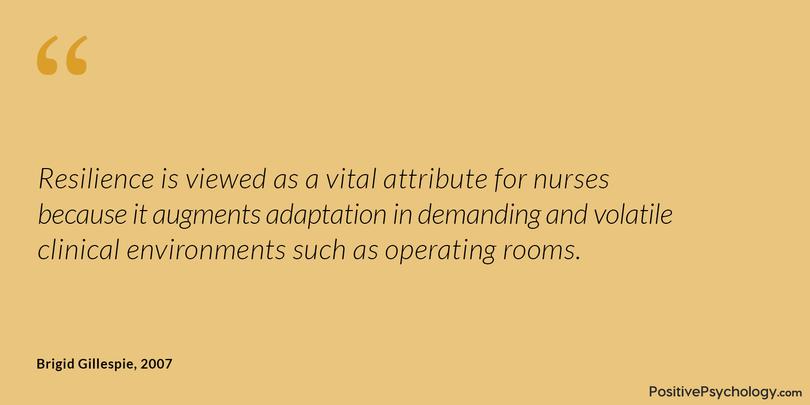 Gillespie 复原力对护士的重要性名言